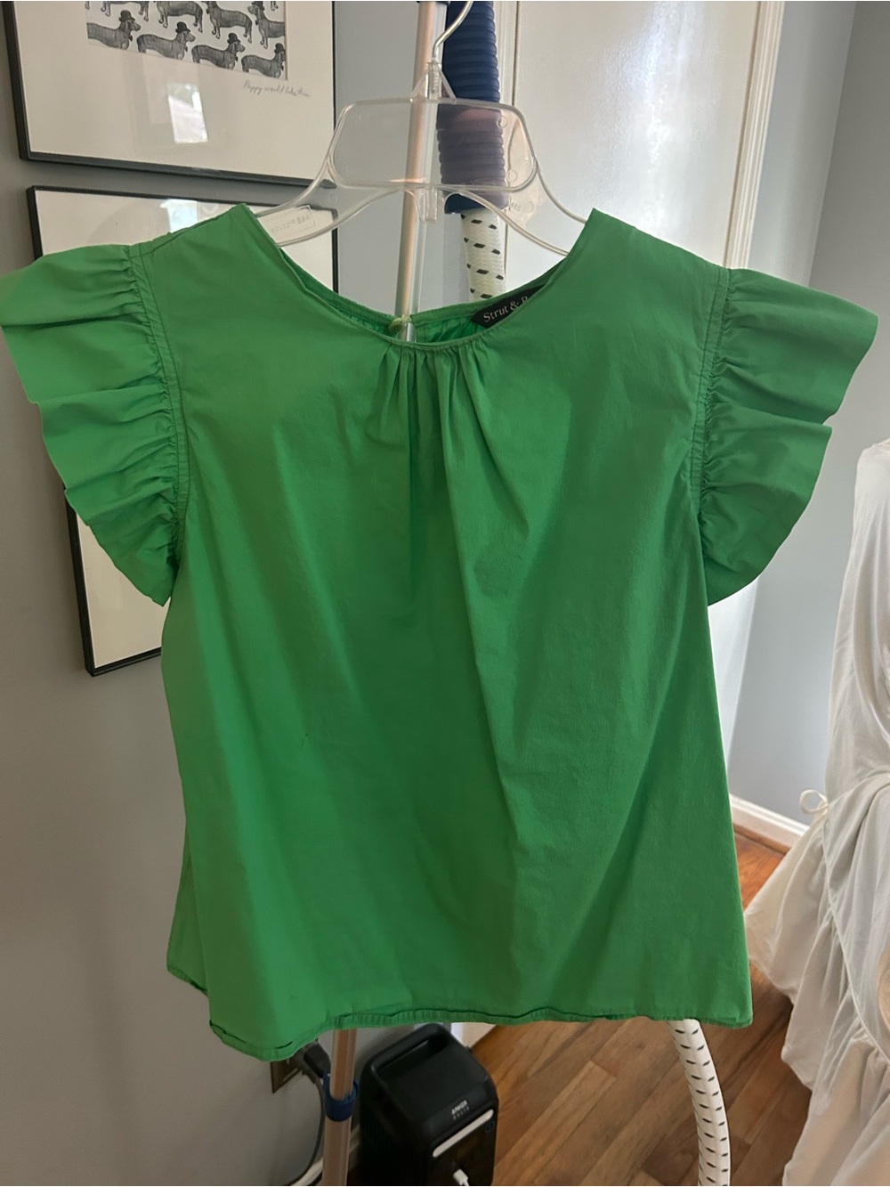 Bright Green Ruffle Sleeve Blouse - Women
